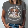 Just a Girl Who Loves Dogs And Books Cute Dog Unisex Jersey T-Shirt