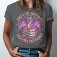 Just A Girl Who Loves Dragons And Books Fantasy Dragon Unisex Jersey T-Shirt Just A Girl Who Loves Dragons And Books Fantasy Dragon Unisex Jersey T-Shirt