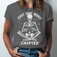 Just One More Chapter Skeleton Reading Bookworm Unisex Jersey T-Shirt