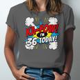 Ka-Pow 36 Years Old Comic Book 36th Birthday Super Hero Unisex Jersey T-Shirt