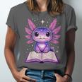 Kawaii Axolotl Cute Axolotls Reading Book Unisex Jersey T-Shirt