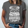 Library Where The Adventures Begin Librarian Book Readers Unisex Jersey T-Shirt