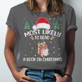Most Likely To Read A Book On Christmas Love Reading Books Unisex Jersey T-Shirt