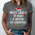 Most Likely To Read A Book On Christmas Matching Family Xmas Unisex Jersey T-Shirt Most Likely To Read A Book On Christmas Matching Family Xmas Unisex Jersey T-Shirt