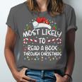 Most Likely To Read A Book Through Christmas Xmas Unisex Jersey T-Shirt Most Likely To Read A Book Through Christmas Xmas Unisex Jersey T-Shirt