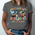 Most Likely To Read Books All Summer Book Lovers Unisex Jersey T-Shirt Most Likely To Read Books All Summer Book Lovers Unisex Jersey T-Shirt