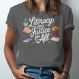Literacy And Justice For All Protect Libraries Banned Books Unisex Jersey T-Shirt Literacy And Justice For All Protect Libraries Banned Books Unisex Jersey T-Shirt