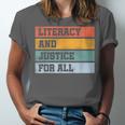 Literacy And Justice For All Stop Book Banning Banned Books Unisex Jersey T-Shirt Literacy And Justice For All Stop Book Banning Banned Books Unisex Jersey T-Shirt