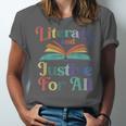 Literacy Justice For All Stop Book Banning Protect Librarian Unisex Jersey T-Shirt