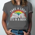 Take a Look It's In a Book Reading Vintage Retro Rainbow Unisex Jersey T-Shirt Take a Look It's In a Book Reading Vintage Retro Rainbow Unisex Jersey T-Shirt