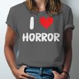 I Love Horror Heart Movies TV Show Books Writing Read Unisex Jersey T-Shirt I Love Horror Heart Movies TV Show Books Writing Read Unisex Jersey T-Shirt