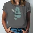 Manatee Reading Book Bookworm Manatees Ocean Animal Lover Unisex Jersey T-Shirt