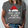 Matching Christmas PJS Most Likely To Read A Book Unisex Jersey T-Shirt