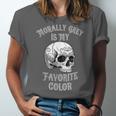 Morally Grey Is My Favorite Color Bookish Skull Unisex Jersey T-Shirt