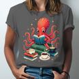 Octopus Reading Books Tea Coffee Unisex Jersey T-Shirt
