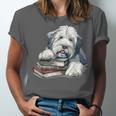 Old English Sheepdog Books Reading Dog Breed Graphic Unisex Jersey T-Shirt