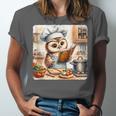 Owl Learning To Cook With Cookbook Chef Apron Stove Cooking Unisex Jersey T-Shirt