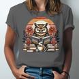 Owl Reading Books Book Library Bookworm Unisex Jersey T-Shirt