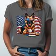 Patriotic German Shepherd Dog Books Baseball American Flag Unisex Jersey T-Shirt