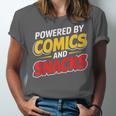 Powered By Comics And Snacks Comic Book Lover Unisex Jersey T-Shirt