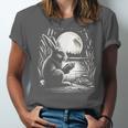 Rabbit Reading Book Full Moon Lake Scenery Unisex Jersey T-Shirt Rabbit Reading Book Full Moon Lake Scenery Unisex Jersey T-Shirt