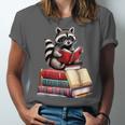 Raccoon Reading Books Matching Bookworm Readers Librarian Unisex Jersey T-Shirt