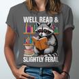 Well Read & Slightly Feral Raccoon Book Lover Graphic Unisex Jersey T-Shirt