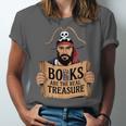 Read Book Reader Library Reading Librarian Pirate Bookworm Unisex Jersey T-Shirt