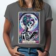 The Reader Tarot Card Reading Skeleton Skull Book Lover Unisex Jersey T-Shirt The Reader Tarot Card Reading Skeleton Skull Book Lover Unisex Jersey T-Shirt