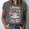 Reading Axolotl Book Lover Wildflowers Unisex Jersey T-Shirt