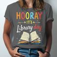 Reading Books Bibliophile Hooray It's Library Day Unisex Jersey T-Shirt Reading Books Bibliophile Hooray It's Library Day Unisex Jersey T-Shirt