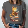 Reading Cat Books Cute Unisex Jersey T-Shirt