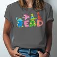 Reading DinosaurRex Dino Book Lover Unisex Jersey T-Shirt Reading DinosaurRex Dino Book Lover Unisex Jersey T-Shirt