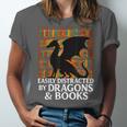Reading Dragon Easily Distracted By Dragons And Books Unisex Jersey T-Shirt Reading Dragon Easily Distracted By Dragons And Books Unisex Jersey T-Shirt