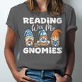 Reading With My Gnomies Gnomes Books Lover Bookworm Unisex Jersey T-Shirt