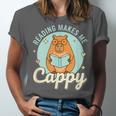 Reading Makes Me Cappy Bookworm Capybara Book Reading Unisex Jersey T-Shirt