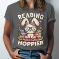 Reading Makes You Hoppier Bunny Book Fans Toddler Kid Unisex Jersey T-Shirt