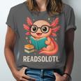 Readsolotl Kawaii Axolotl Reading Book Lover Unisex Jersey T-Shirt