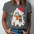 Retro Ghost Reading Book With Cat Bookish Club Christmas Men Women Kids Unisex Jersey T-Shirt