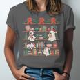 Retro Ghost Reading Book Teacher Librarian Bookish Christmas Unisex Jersey T-Shirt