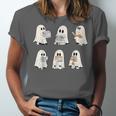 Retro Ghost Reading Books Halloween Bookish Ghost Bookworm Unisex Jersey T-Shirt