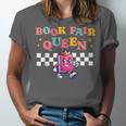 Retro Library Book Fair Queen School Reading Girls Women's Unisex Jersey T-Shirt