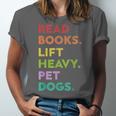Retro Read Books Lift Heavy Pet Dogs Gym Book Lover Unisex Jersey T-Shirt Retro Read Books Lift Heavy Pet Dogs Gym Book Lover Unisex Jersey T-Shirt