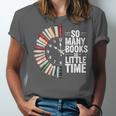 Retro So Many Books Little Time Book Clock Reading Unisex Jersey T-Shirt
