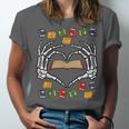 Skeleton Heart Read Reading Book Librarian Halloween Women Unisex Jersey T-Shirt Skeleton Heart Read Reading Book Librarian Halloween Women Unisex Jersey T-Shirt