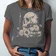 Skull Books Flowers Goth Reader Grunge Dark Alt Aesthetic Unisex Jersey T-Shirt