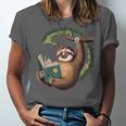 Sloth Reading a Book Lazy Sloth Bookworm Unisex Jersey T-Shirt