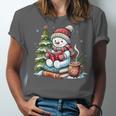 Snowman Reading Book Lovers Christmas Librarian Bookworm Unisex Jersey T-Shirt Snowman Reading Book Lovers Christmas Librarian Bookworm Unisex Jersey T-Shirt