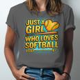 Softball Just A Girl Comic Book Style Graphic For Teens Unisex Jersey T-Shirt Softball Just A Girl Comic Book Style Graphic For Teens Unisex Jersey T-Shirt