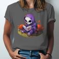Spooky Grim Reaper Reading A Book Cute Creepy Halloween Unisex Jersey T-Shirt
